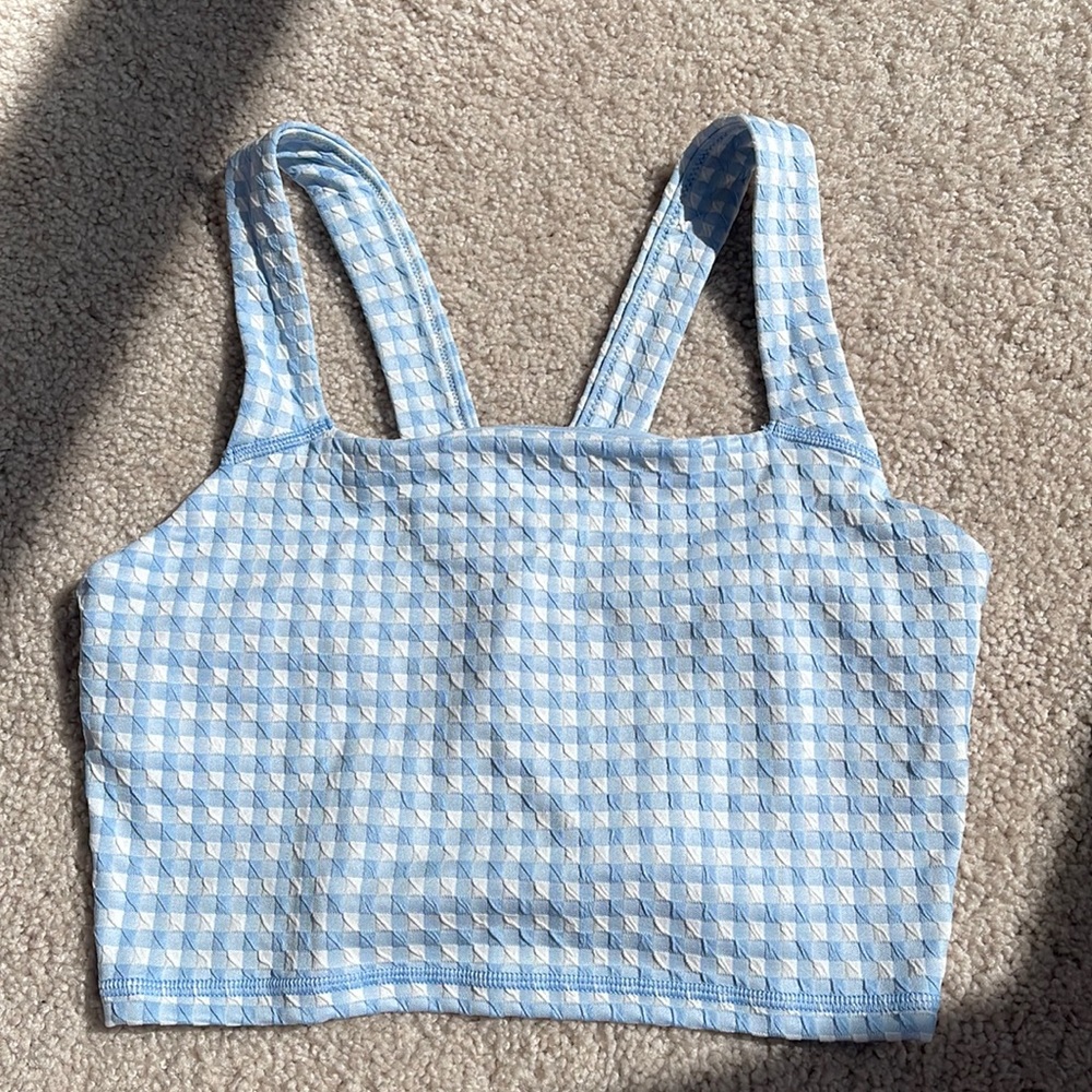 Offline by Aerie Gingham Square Neck Sports Bra